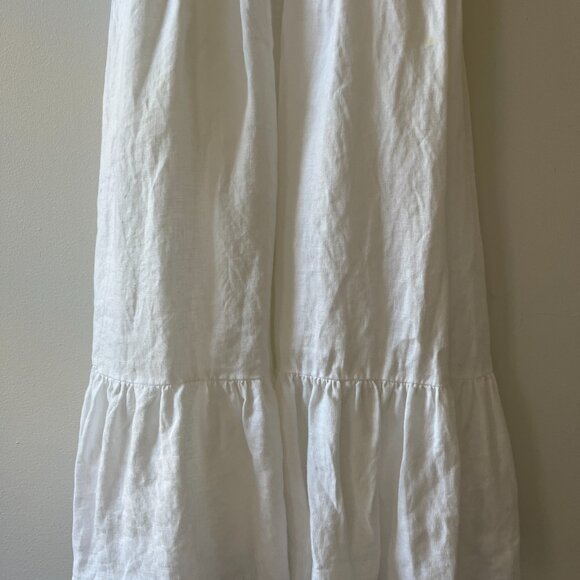 Reformation White Linen Tank Bodice Ruffle Sun Dress - Size 2 - Picture 3 of 7